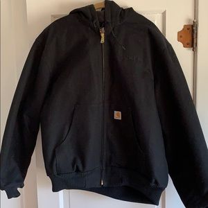 Carhartt Black Canvas winter coat with hood